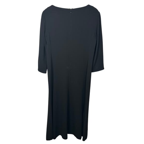 Max Mara Black Scoop Neck 3/4 Sleeve Midi Dress Women's 4 - Picture 2 of 7